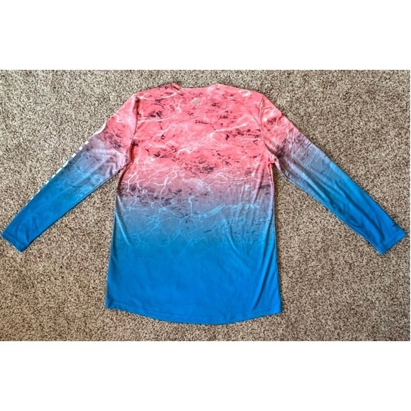 Magellan Outdoors Fish Gear Shirt Women Large Pink Blue Ombre Long Sleeve EUC 🎣 - Picture 5 of 8